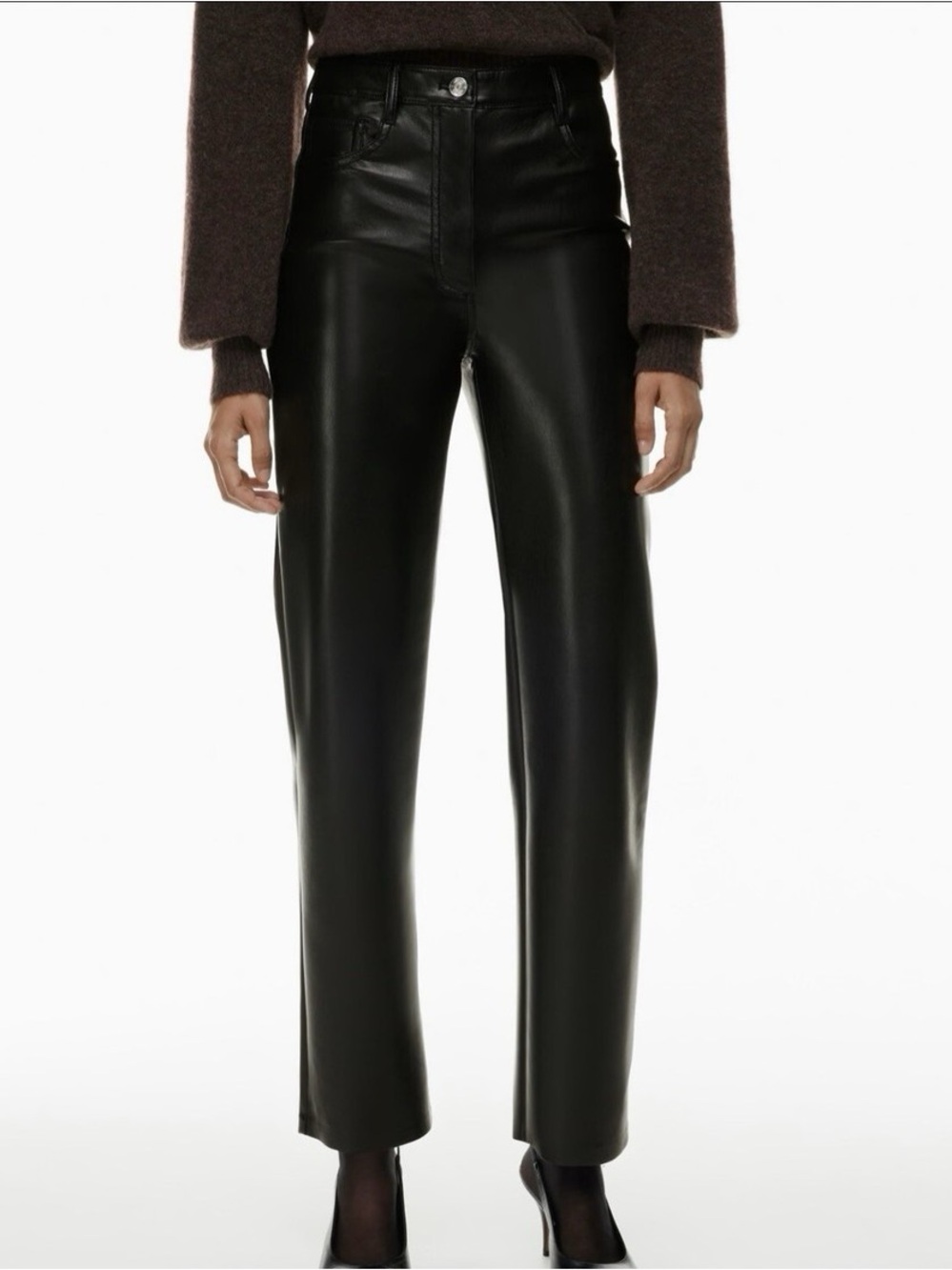Aritzia Wilfred The Melina Super High-Rise Pant Vegan Leather Black Faux